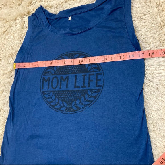 Mom Life Blue Tank Top Size Small S - Picture 4 of 6